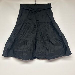 Zara Black A-Line Tiered Skirt